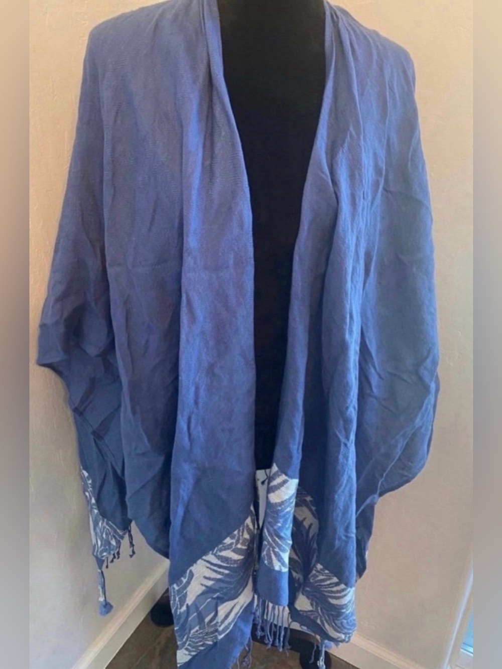 Brand New Tommy Bahama Blue Women's Draped Open Front Shawl Cardigan